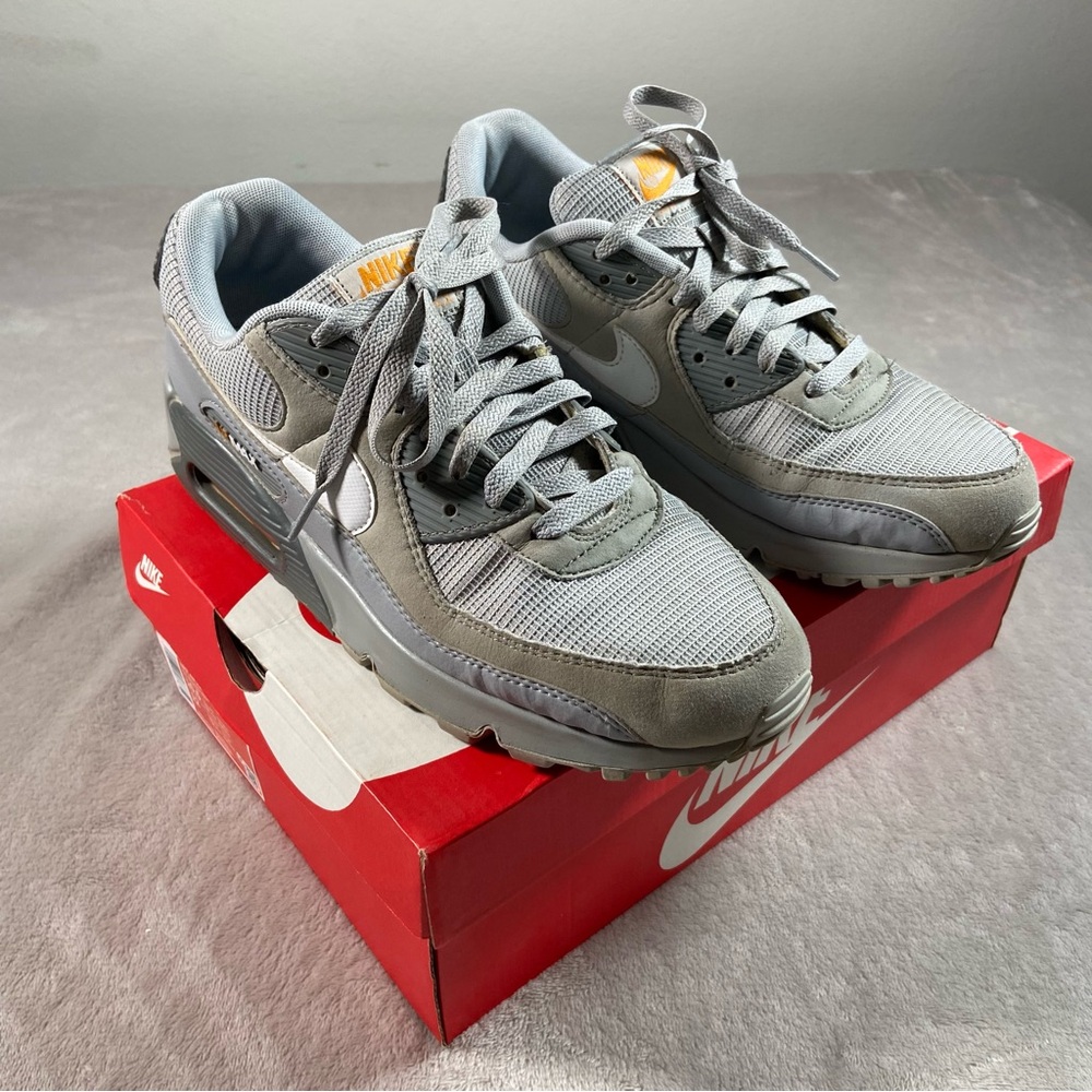 Nike Air Max 90 J22 Wolf Grey Orange US DR0145-001 Men’s 10.5